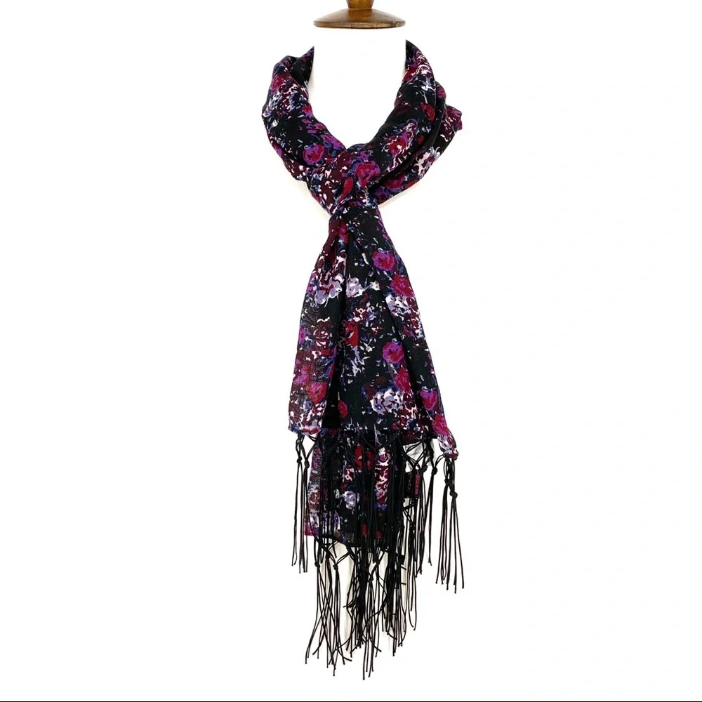 Maurices Floral Print Fringe Hem Oblong‎ Scarf